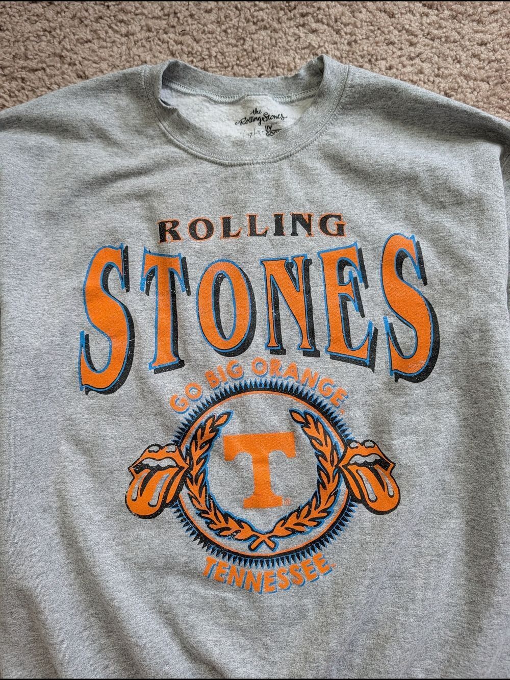 Rolling Stones Womens Gray Tennessee Volunteers College Seal Sweatshirt Small - Picture 10 of 15